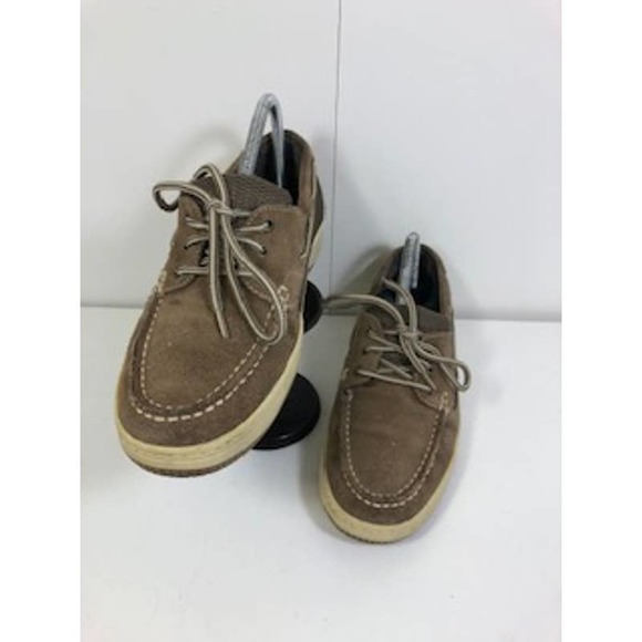 The Leather Collection Round Toe Low Top Lace-Up Boating Shoe Brown Mens US 7.5 - Picture 3 of 7
